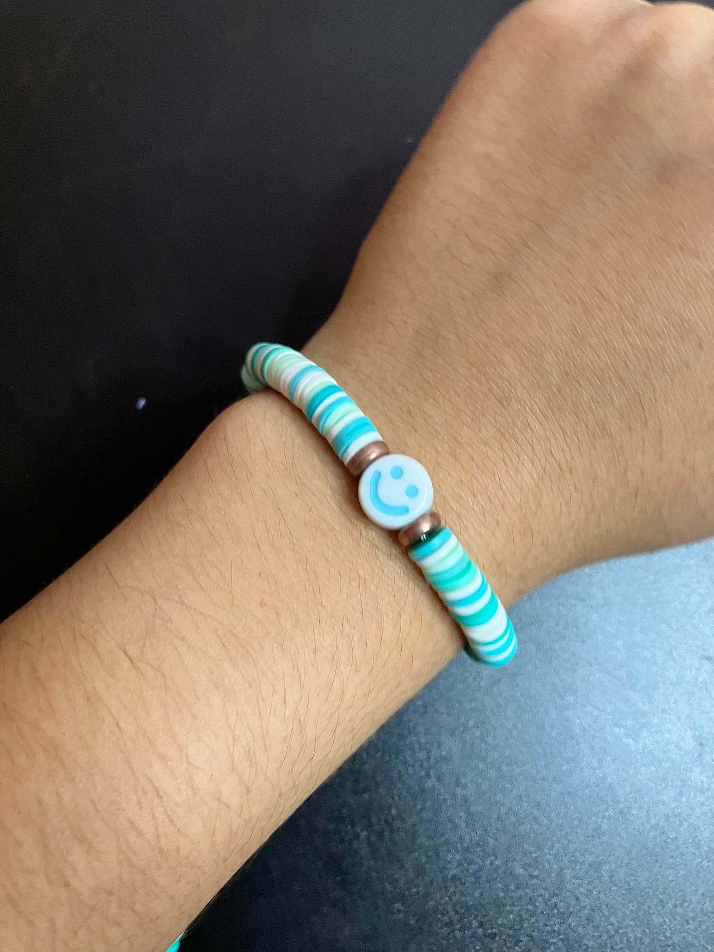 Teal Smiley Bracelet