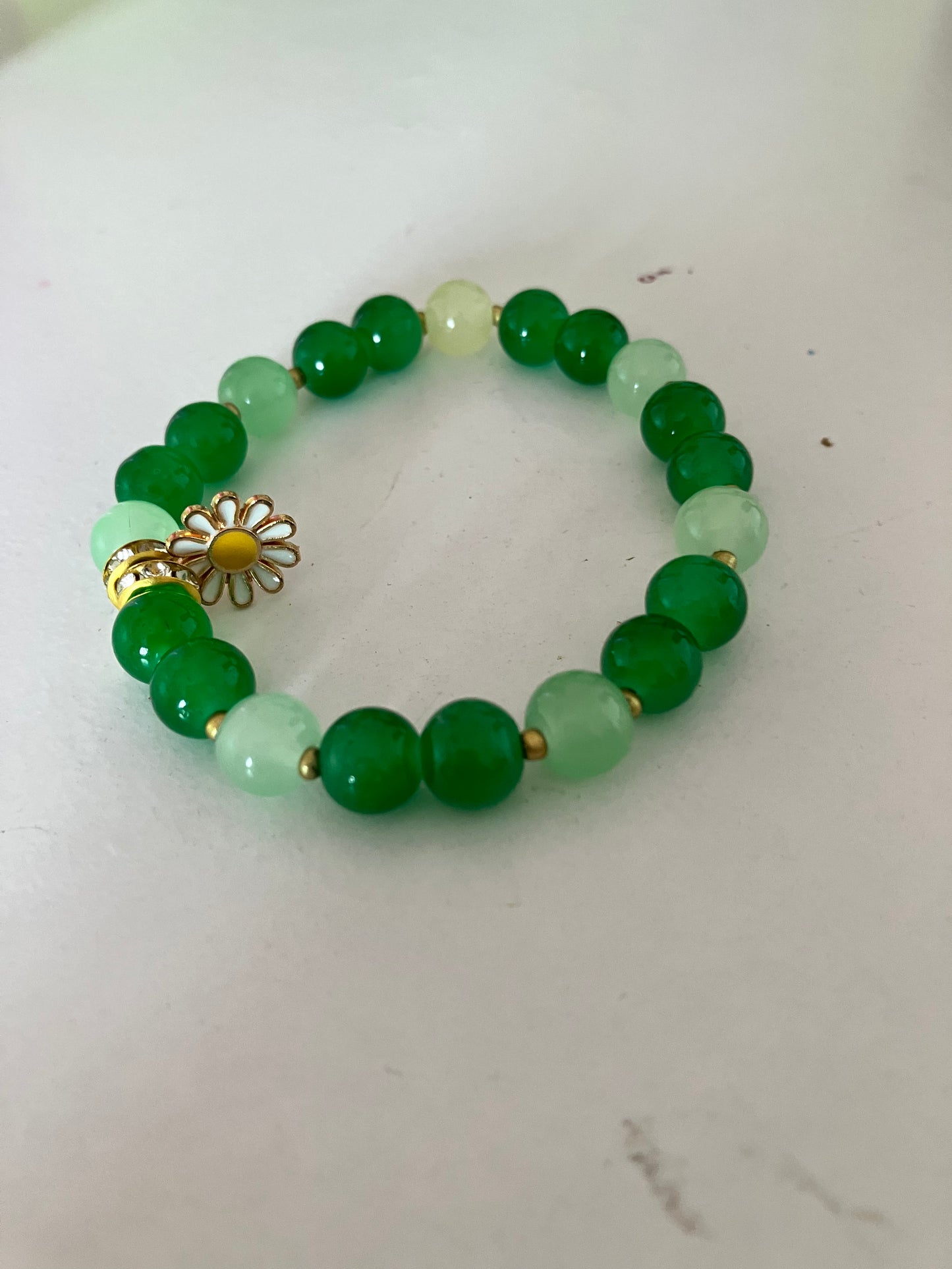Dark green flower bracelet